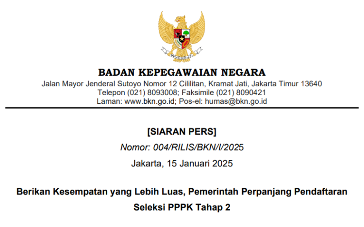 BKN Perpanjang Pendaftaran Seleksi PPPK Tahap II hingga 20 Januari 2025