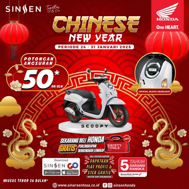 Bawa Pulang New Honda Scoopy dengan Angpao Spesial Imlek dari Sinsen