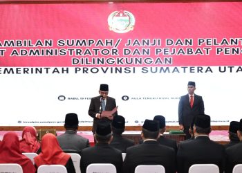 Pj Gubernur Sumut Agus Fatoni Lantik Pejabat Eselon 3 dan 4 Pemprov Sumatera UtaraÂ