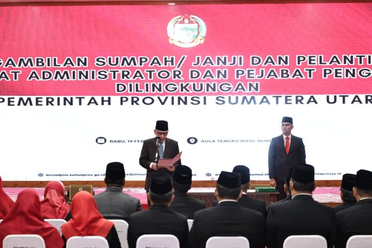 Pj Gubernur Sumut Agus Fatoni Lantik Pejabat Eselon 3 dan 4 Pemprov Sumatera Utara
