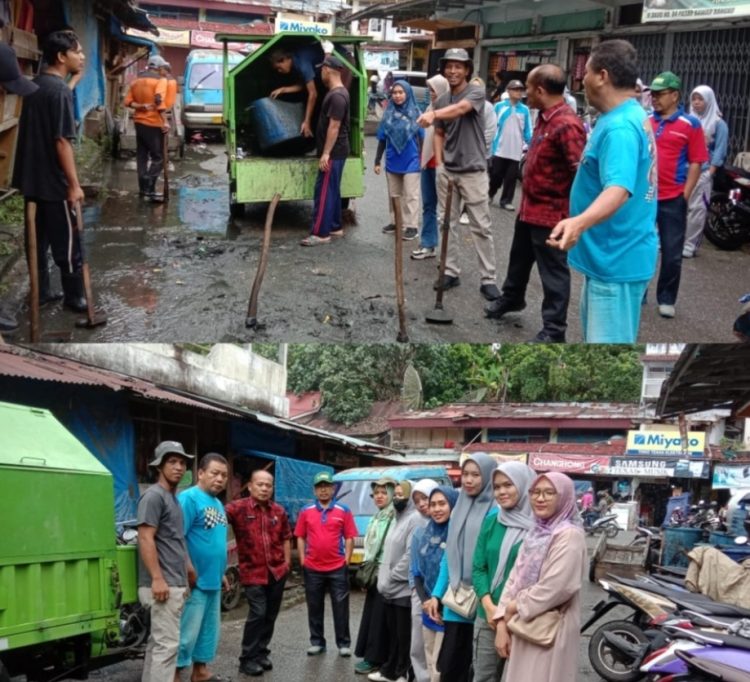 Pegawai Kecamatan Bangko Bersama Dinas Lingkungan Hidup Merangin gelar Gotong Royong Bersihkan Drainase dan Sampah