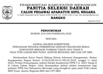 Panselda PPPK Tahap II Kabupaten  Merangin Umumkan Jadwal Seleksi Kompetensi