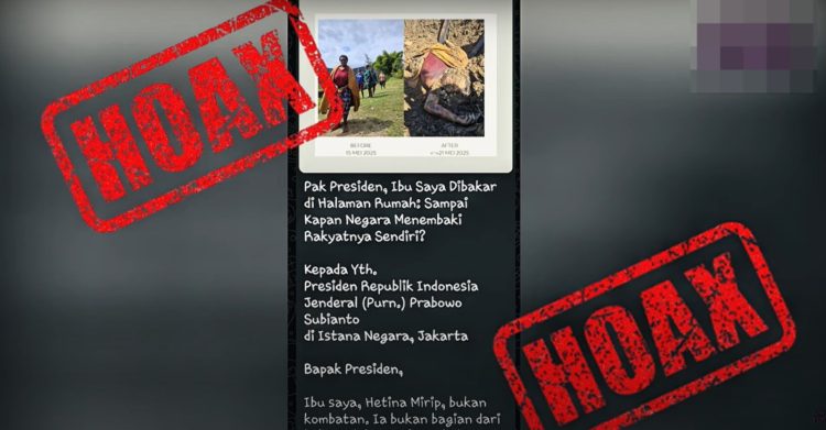 Isu Pembakaran Mama Hertina oleh TNI adalah Hoaks, Kapuspen TNI : Faktanya Dibunuh Kelompok Separatis OPM