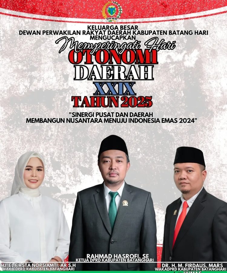 DPRD Batanghari Mengucapkan Selamat Memperingati Hari Otonomi Daerah 2025