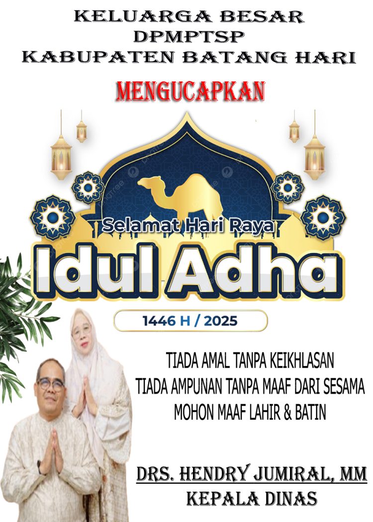 Keluarga Besar DPMPTSP Kabupaten Batang Hari Mengucapkan Selamat Hari Raya Idul Adha