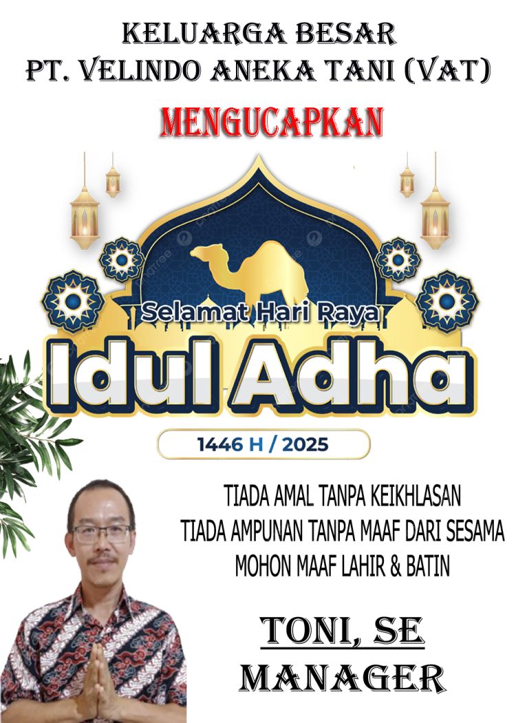 Keluarga Besar PT. Velindo Aneka Tani (VAT) Mengucapkan Selamat Hari Raya Idul Adha