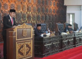 Rapat Paripurna Pertama DPRD Merangin, Bupati H M Syukur Sampaikan RPD Pelaksanaan APBD 2024