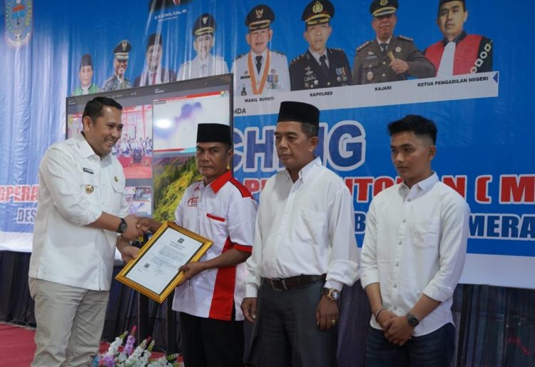 215 Kopdeskel Merah Putih di Merangin Diluncurkan Presiden, Bupati H M Syukur ikut Saksikan di Desa Sido Harjo
