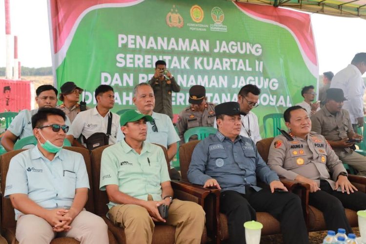 Dukung Swasembada Pangan, Wabup dan Kapolres Tanjab Barat Tanam Jagung Serentak Bersama Kapolri via Zoom