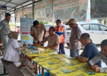Jasa Raharja Gelar Pemeriksaan Kesehatan Gratis di Terminal Tipe A Muaro Bungo