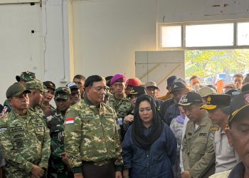 Panglima TNI Dampingi Menhan Sjafrie Sjamsoeddin Tinjau Langsung Pengungsi Banjir di Pidie Jaya, Aceh