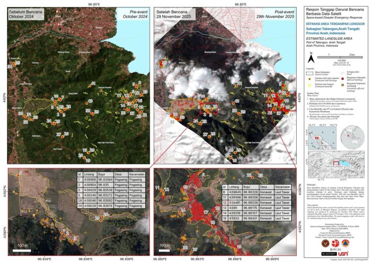 Kementerian Pertahanan Bersama BRIN dan PT Len Industri Lakukan Pengawasan Melalui Teknologi Satelit Bencana di Aceh dan Sumatera