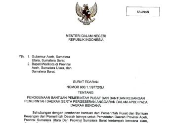 Mendagri Terbitkan Surat Edaran Penggunaan Bantuan Keuangan dan Pergeseran Anggaran pada Daerah Bencana
