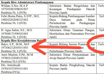 Hasil Kinerja Tim Pansel JPT Pemprov Jambi, Bukri Hanya Bertahan 21 Hari sebagai Karo Kesra