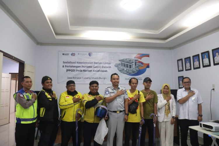 Jasa Raharja Cabang Muara Bungo Sosialisasikan Penjaminan Korban Kecelakaan Lalu Lintas dan Pelatihan Pertolongan Pertama Gawat Darurat