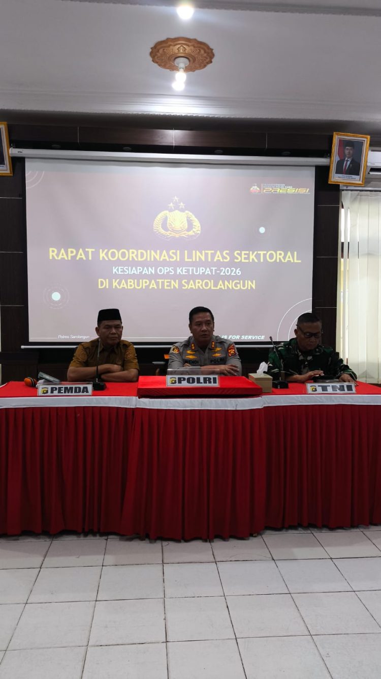 ‎Polres Sarolangun Gelar Rakor Lintas Sektoral Kesiapan Ops Ketupat 2026  ‎