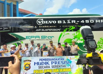 Dukung Mudik Aman, Kepala Jasa Raharja Jambi Hadiri Pelepasan Program Mudik Presisi Bersama Kapolda