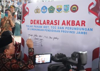 Gubernur Jambi Hadiri Deklarasi Perang terhadap IRET, TCC dan Bullying