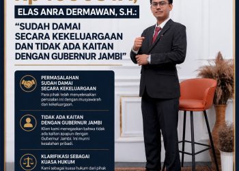 Viral Dugaan dana Rp400 Juta, “Elas Anra Dermawan, S.H” sampaikan “Sudah Damai Secara Kekeluargaan dan Tidak Ada Kaitan dengan Gubernur Jambi”