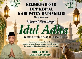 DPPKBP3A Kabupaten Batanghari Mengucapkan Selamat Hari Raya Idul Adha 1447 H / 2026 M
