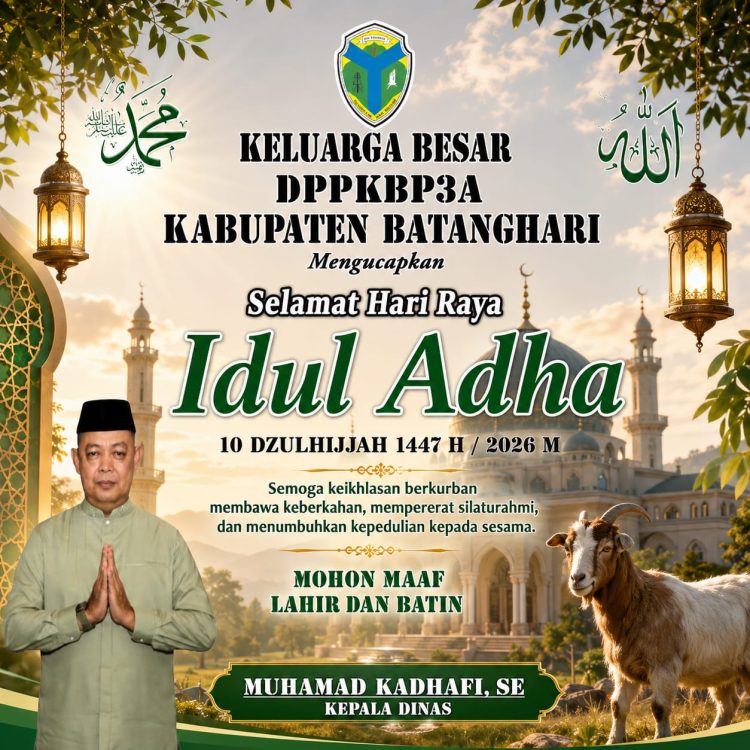 DPPKBP3A Kabupaten Batanghari Mengucapkan Selamat Hari Raya Idul Adha 1447 H / 2026 M