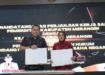 Teken MoU Bidang Datun, Pemkab dan Kejari Merangin Komit Jaga Akuntabilitas Daerah