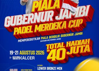 Meriahkan HUT ke-81 RI, PUTR Provinsi Jambi Gelar Turnamen “Piala Gubernur Jambi Padel Merdeka Cup” 