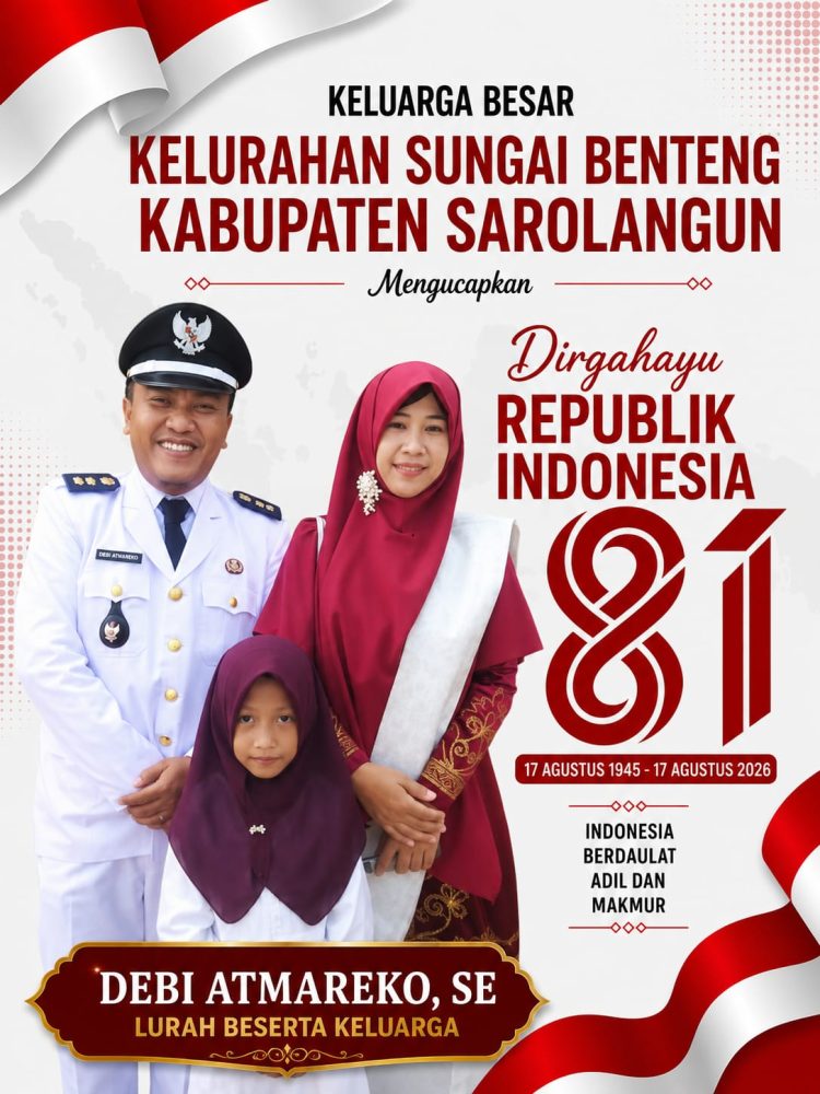 Kelurahan Sungai Benteng Mengucapkan Dirgahayu ke-81 Republik Indonesia