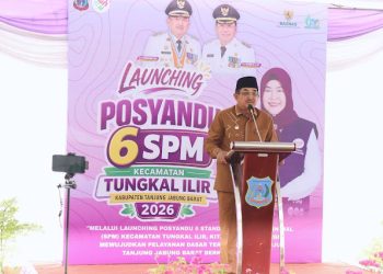 Anwar Sadat Dampingi Ketua Tim Pembina Posyandu Launching Posyandu 6 SPM di Kecamatan Tungkal Ilir